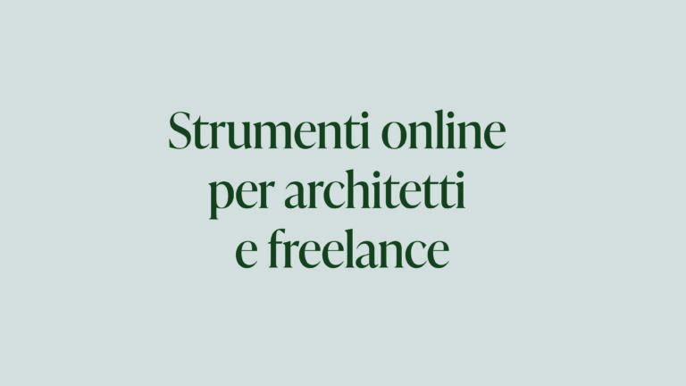 Strumenti online per architetti e freelance